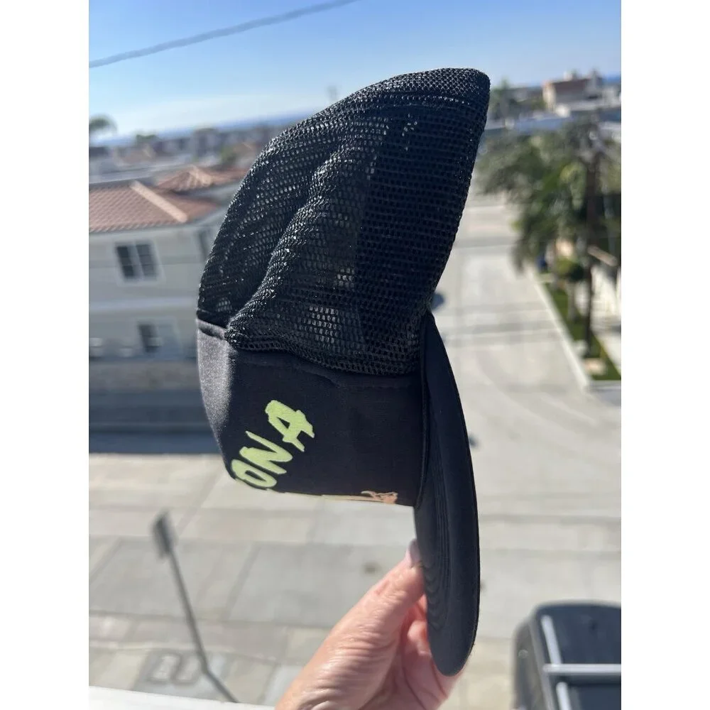 Vintage 80s black mesh trucker hat Arizona neon desert graphic streetwear